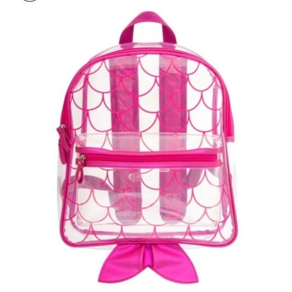 Stephen Joseph Clear Mermaid Backpack Girls School Book Bag Stadium Shinny NEW